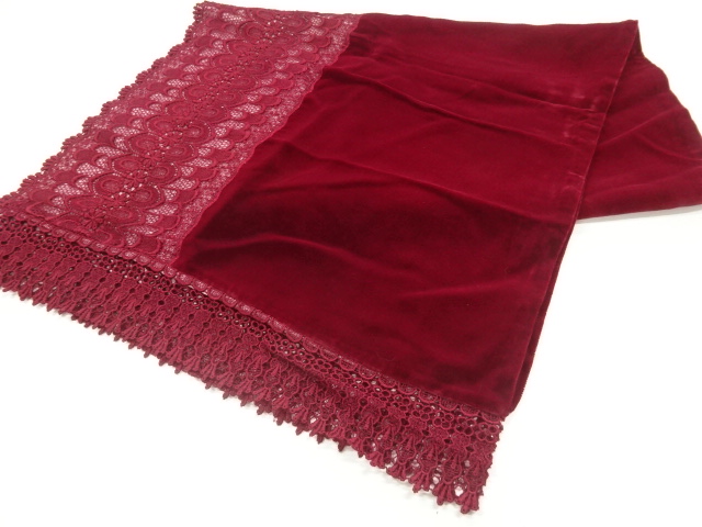 JAPANESE KIMONO / VELVET LACE FLOWER PATTERN SHAWL